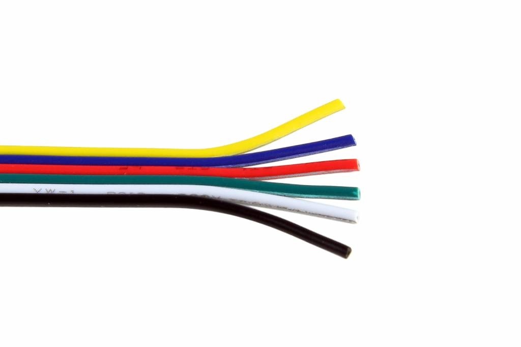 RGB CCT verlengkabel - 6 aderig - per meter - 6x 0.34mm2 RGB CCT verlengkabel - 6 aderig - per meter - 6x 0.34mm2